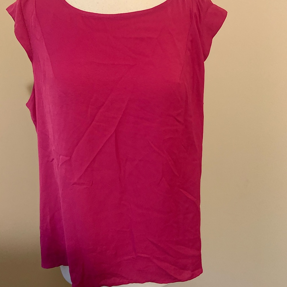 New raspberry color blouse with flyaway style back
